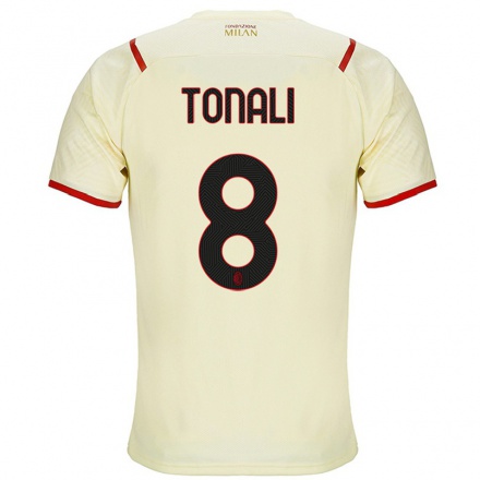 Kinder Fußball Sandro Tonali #8 Sekt Auswärtstrikot Trikot 2021/22 T-shirt