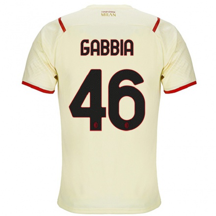 Kinder Fußball Matteo Gabbia #46 Sekt Auswärtstrikot Trikot 2021/22 T-shirt