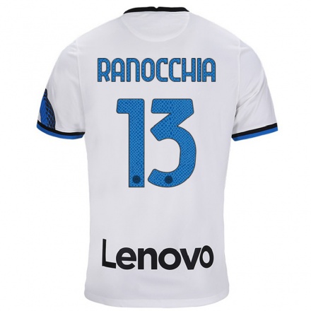 Kinder Fußball Andrea Ranocchia #13 Weiß Blau Auswärtstrikot Trikot 2021/22 T-Shirt