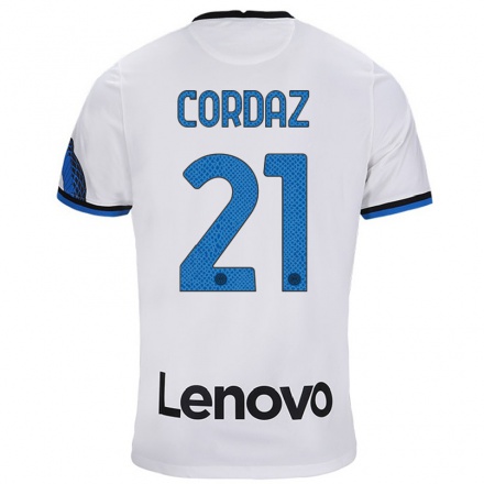 Kinder Fußball Alex Cordaz #21 Weiß Blau Auswärtstrikot Trikot 2021/22 T-Shirt