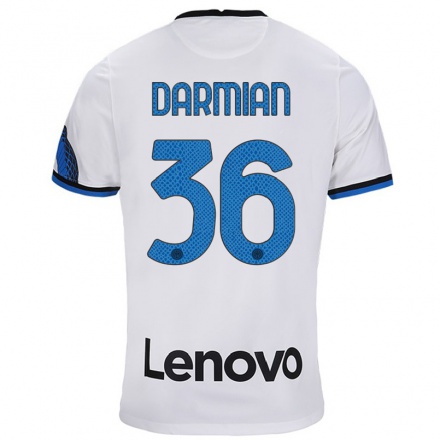 Kinder Fußball Matteo Darmian #36 Weiß Blau Auswärtstrikot Trikot 2021/22 T-shirt