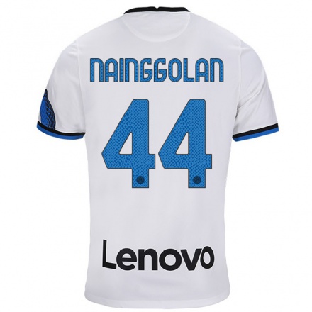 Kinder Fußball Radja Nainggolan #44 Weiß Blau Auswärtstrikot Trikot 2021/22 T-Shirt