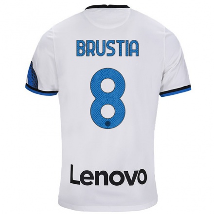 Kinder Fußball Martina Brustia #8 Weiß Blau Auswärtstrikot Trikot 2021/22 T-shirt