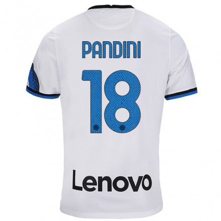 Kinder Fußball Marta Pandini #18 Weiß Blau Auswärtstrikot Trikot 2021/22 T-Shirt