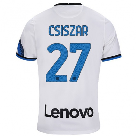 Kinder Fußball Henrietta Csiszar #27 Weiß Blau Auswärtstrikot Trikot 2021/22 T-Shirt
