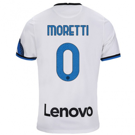 Kinder Fußball Andrea Moretti #0 Weiß Blau Auswärtstrikot Trikot 2021/22 T-Shirt