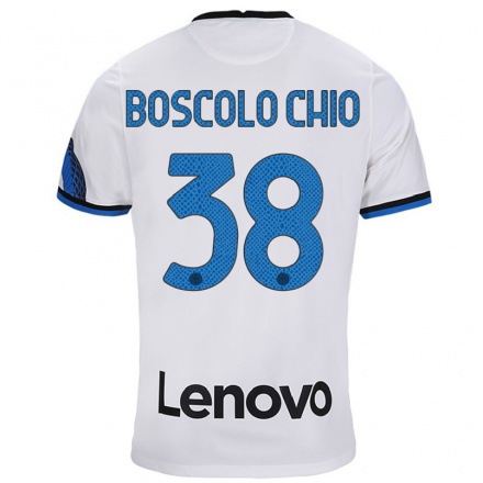 Kinder Fußball Riccardo Boscolo Chio #38 Weiß Blau Auswärtstrikot Trikot 2021/22 T-shirt