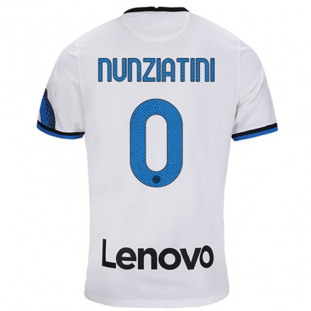Kinder Fußball Francesco Nunziatini #0 Weiß Blau Auswärtstrikot Trikot 2021/22 T-Shirt