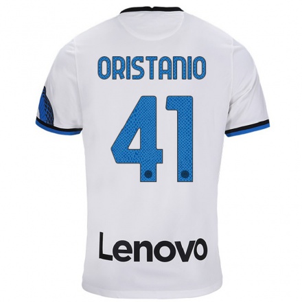 Kinder Fußball Gaetano Oristanio #41 Weiß Blau Auswärtstrikot Trikot 2021/22 T-shirt