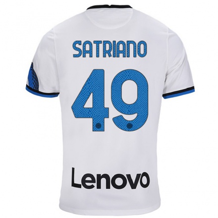 Kinder Fußball Martin Satriano #49 Weiß Blau Auswärtstrikot Trikot 2021/22 T-Shirt