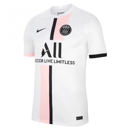 Kinder Fußball Marquinhos #5 Weiß Rosa Auswärtstrikot Trikot 2021/22 T-shirt