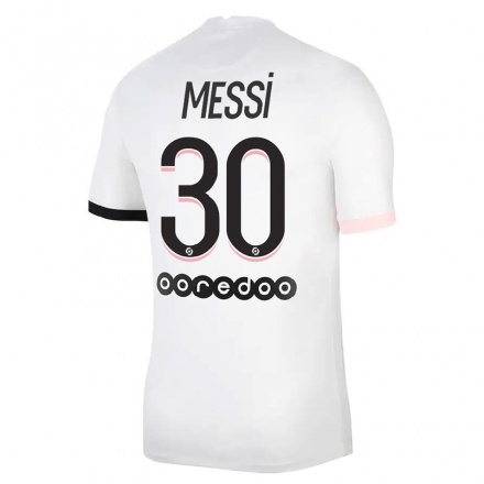 Kinder Fußball Lionel Messi #30 Hellviolett Auswärtstrikot Trikot 2021/22 T-Shirt