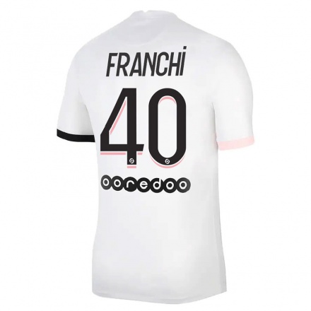 Kinder Fußball Denis Franchi #40 Weiß Rosa Auswärtstrikot Trikot 2021/22 T-Shirt
