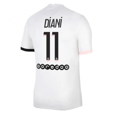 Kinder Fußball Kadidiatou Diani #11 Weiß Rosa Auswärtstrikot Trikot 2021/22 T-Shirt