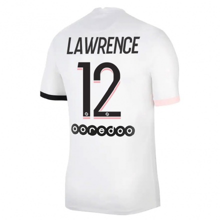Kinder Fußball Ashley Lawrence #12 Weiß Rosa Auswärtstrikot Trikot 2021/22 T-shirt