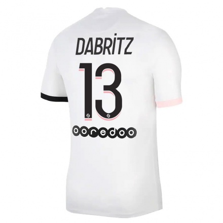 Kinder Fußball Sara Dabritz #13 Weiß Rosa Auswärtstrikot Trikot 2021/22 T-Shirt