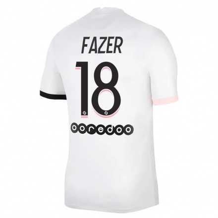 Kinder Fußball Laurina Fazer #18 Weiß Rosa Auswärtstrikot Trikot 2021/22 T-Shirt