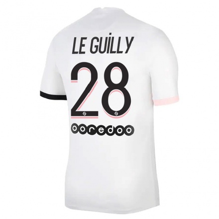 Kinder Fußball Jade Le Guilly #28 Weiß Rosa Auswärtstrikot Trikot 2021/22 T-Shirt