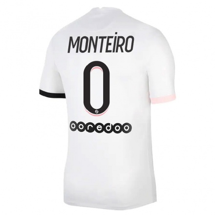 Kinder Fußball Monteiro #0 Weiß Rosa Auswärtstrikot Trikot 2021/22 T-Shirt