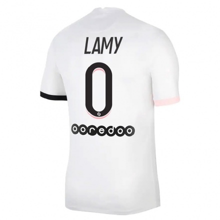 Kinder Fußball Hugo Lamy #0 Weiß Rosa Auswärtstrikot Trikot 2021/22 T-shirt