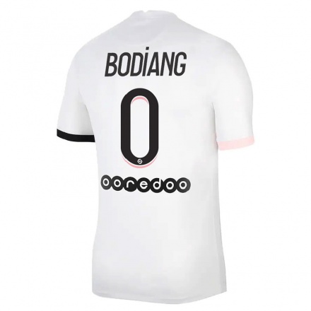 Kinder Fußball Moutanabi Bodiang #0 Weiß Rosa Auswärtstrikot Trikot 2021/22 T-Shirt