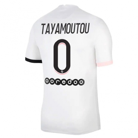 Kinder Fußball Enzo Tayamoutou #0 Weiß Rosa Auswärtstrikot Trikot 2021/22 T-shirt