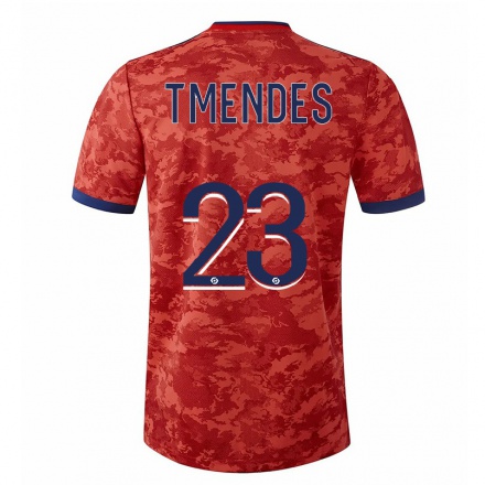 Kinder Fußball Thiago Mendes #23 Orange Auswärtstrikot Trikot 2021/22 T-Shirt