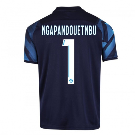 Kinder Fußball Simon Ngapandouetnbu #1 Dunkelblau Auswärtstrikot Trikot 2021/22 T-Shirt