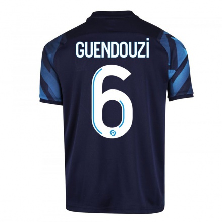 Kinder Fußball Matteo Guendouzi #6 Dunkelblau Auswärtstrikot Trikot 2021/22 T-Shirt