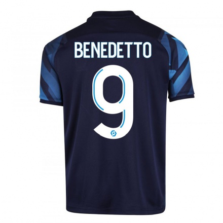Kinder Fußball Dario Benedetto #9 Dunkelblau Auswärtstrikot Trikot 2021/22 T-Shirt