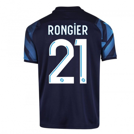 Kinder Fußball Valentin Rongier #21 Dunkelblau Auswärtstrikot Trikot 2021/22 T-Shirt