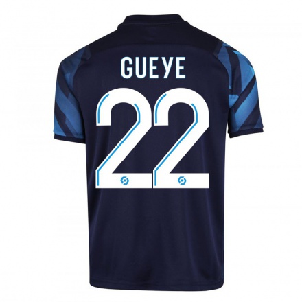 Kinder Fußball Pape Gueye #22 Dunkelblau Auswärtstrikot Trikot 2021/22 T-Shirt