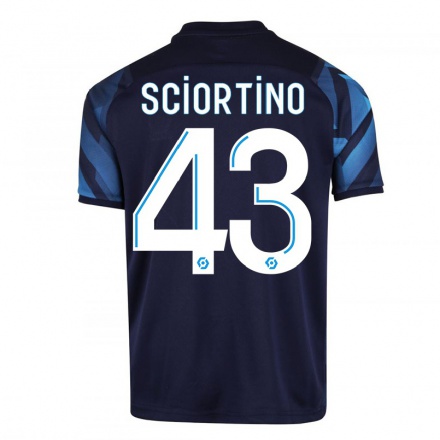 Kinder Fußball Paolo Sciortino #43 Dunkelblau Auswärtstrikot Trikot 2021/22 T-Shirt
