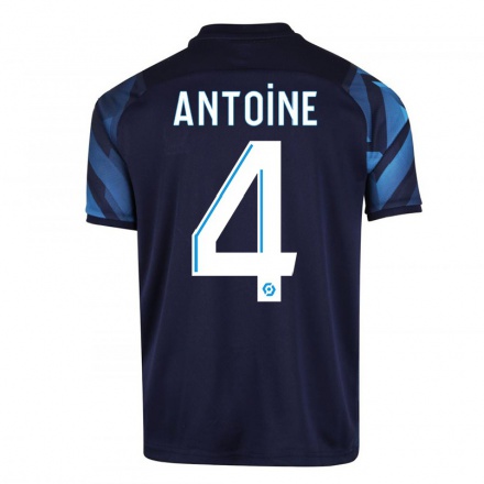 Kinder Fußball Maud Antoine #4 Dunkelblau Auswärtstrikot Trikot 2021/22 T-Shirt