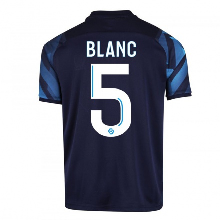 Kinder Fußball Amandine Blanc #5 Dunkelblau Auswärtstrikot Trikot 2021/22 T-Shirt