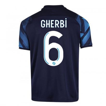 Kinder Fußball Candice Gherbi #6 Dunkelblau Auswärtstrikot Trikot 2021/22 T-Shirt