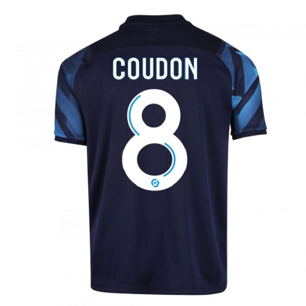 Kinder Fußball Marine Coudon #8 Dunkelblau Auswärtstrikot Trikot 2021/22 T-Shirt