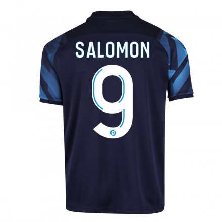 Kinder Fußball Maeva Salomon #9 Dunkelblau Auswärtstrikot Trikot 2021/22 T-Shirt