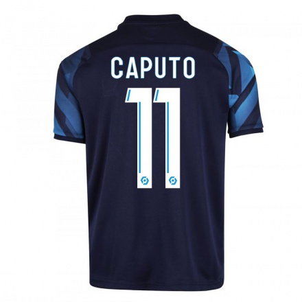 Kinder Fußball Cindy Caputo #11 Dunkelblau Auswärtstrikot Trikot 2021/22 T-Shirt