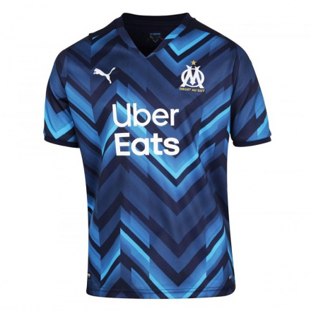Kinder Fußball Alais Lamarque #17 Dunkelblau Auswärtstrikot Trikot 2021/22 T-Shirt