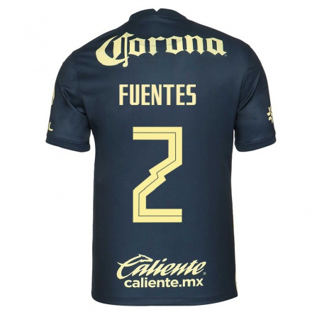 Kinder Fußball Luis Fuentes #2 Navy Blau Auswärtstrikot Trikot 2021/22 T-Shirt