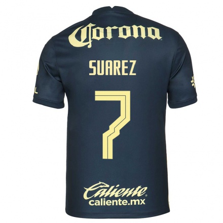 Kinder Fußball Leo Suarez #7 Navy Blau Auswärtstrikot Trikot 2021/22 T-Shirt