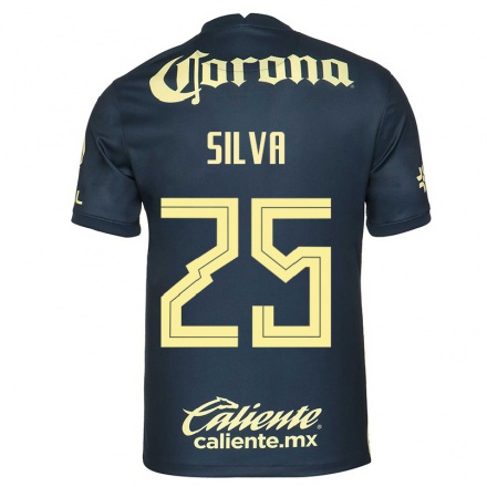 Kinder Fußball Silva #25 Navy Blau Auswärtstrikot Trikot 2021/22 T-Shirt