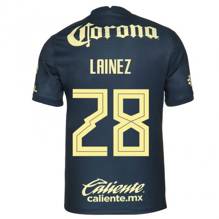 Kinder Fußball Mauro Lainez #28 Navy Blau Auswärtstrikot Trikot 2021/22 T-Shirt