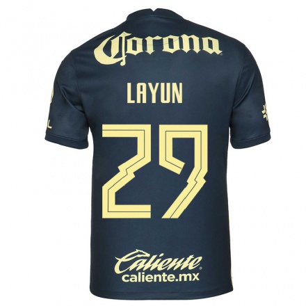 Kinder Fußball Miguel Layun #29 Navy Blau Auswärtstrikot Trikot 2021/22 T-Shirt