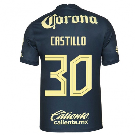 Kinder Fußball Nicolas Castillo #30 Navy Blau Auswärtstrikot Trikot 2021/22 T-Shirt