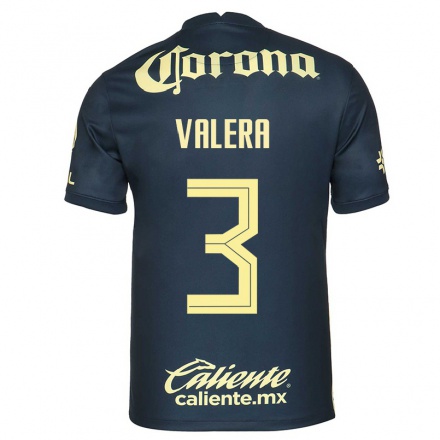 Kinder Fußball Selene Valera #3 Navy Blau Auswärtstrikot Trikot 2021/22 T-Shirt
