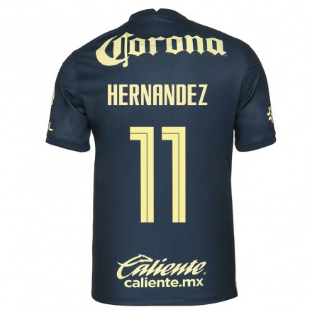 Kinder Fußball Montserrat Hernandez #11 Navy Blau Auswärtstrikot Trikot 2021/22 T-shirt
