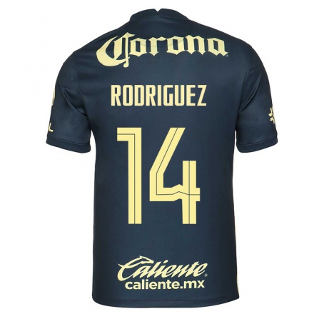Kinder Fußball Monica Rodriguez #14 Navy Blau Auswärtstrikot Trikot 2021/22 T-Shirt