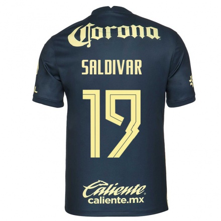 Kinder Fußball Angelique Saldivar #19 Navy Blau Auswärtstrikot Trikot 2021/22 T-Shirt
